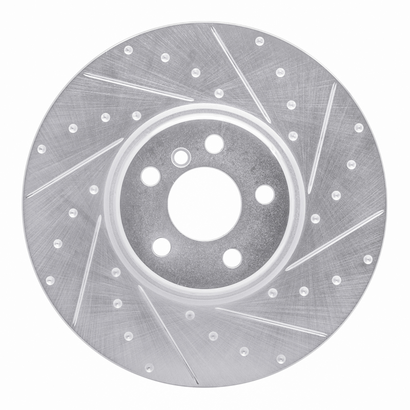 Picture of R1 16-25 BMW i4 Right Front Drilled & Slotted Silver Brake Rotor