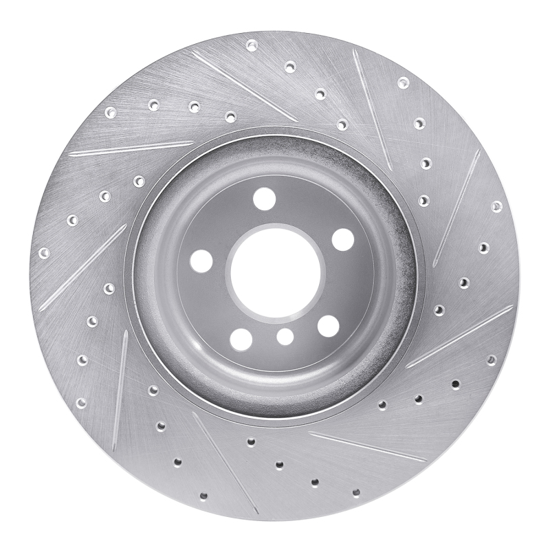 Picture of R1 16-25 BMW 540I xDrive Rear Left Drilled & Slotted Silver Brake Rotor