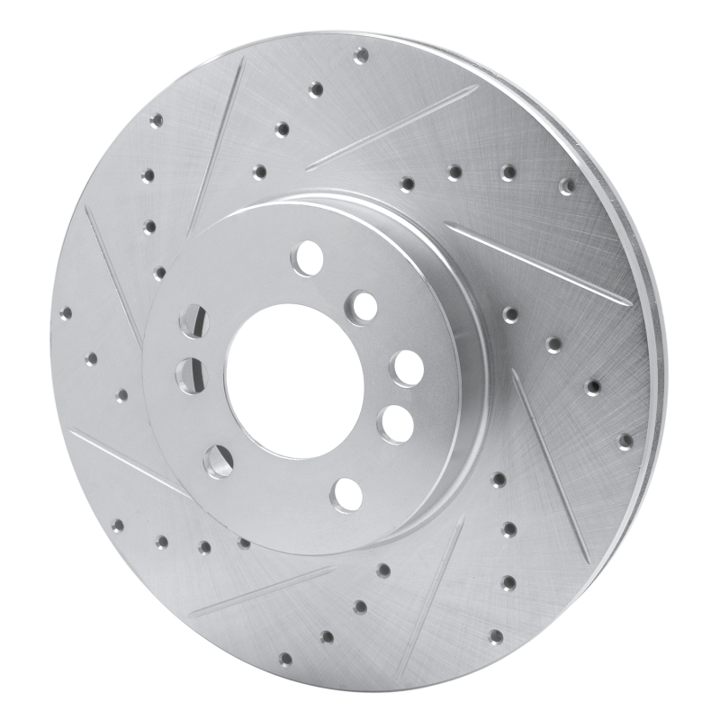 Picture of R1 00-06 BMW X5 Front Left Drilled & Slotted Silver Brake Rotor