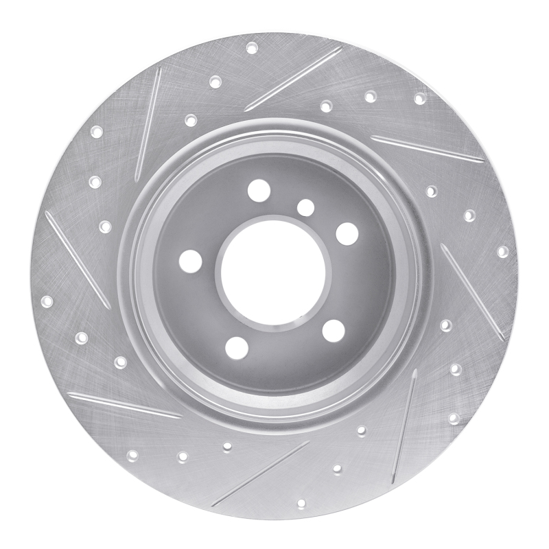 Picture of R1 00-06 BMW X5 Rear Right Drilled & Slotted Silver Brake Rotor