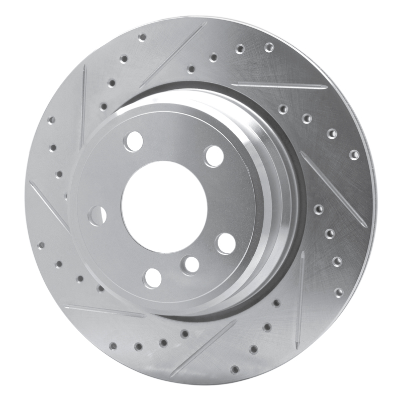 Picture of R1 02-06 BMW X5 Rear Left Drilled & Slotted Silver Brake Rotor
