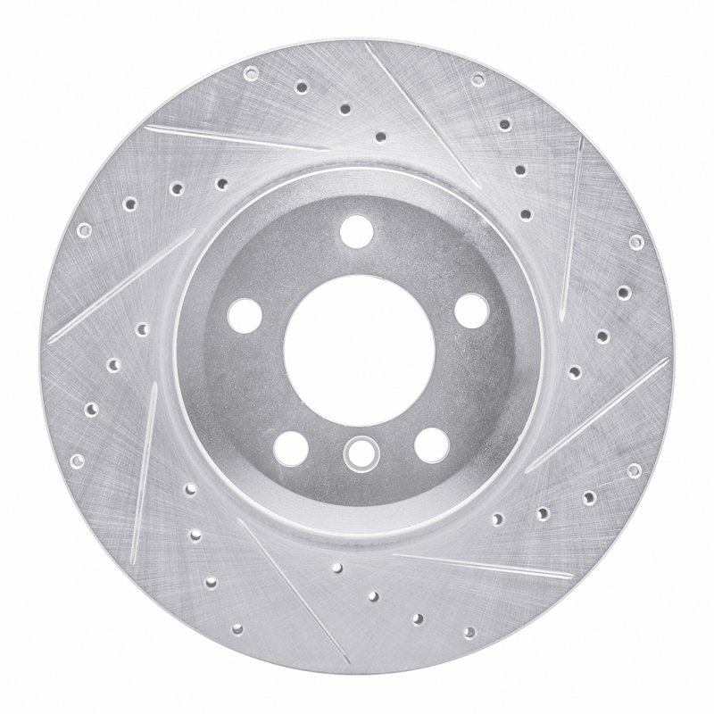 Picture of R1 07-19 BMW X6 Rear Right Drilled & Slotted Silver Brake Rotor