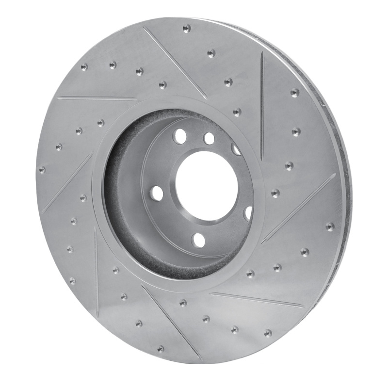 Picture of R1 16-18 BMW X4 Right Front Drilled & Slotted Silver Brake Rotor