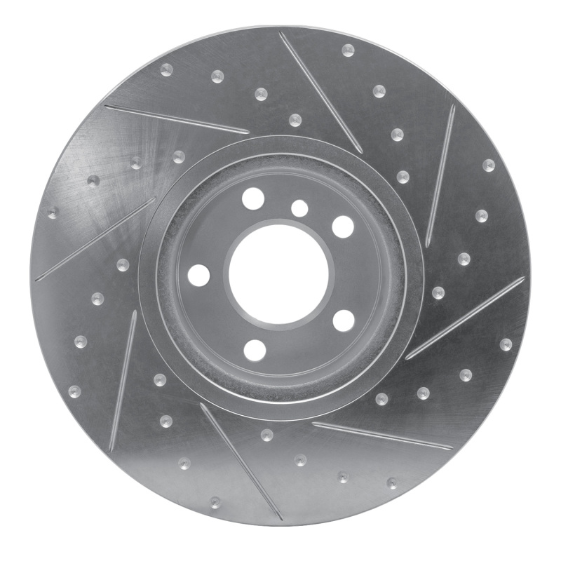Picture of R1 16-18 BMW X4 Right Front Drilled & Slotted Silver Brake Rotor