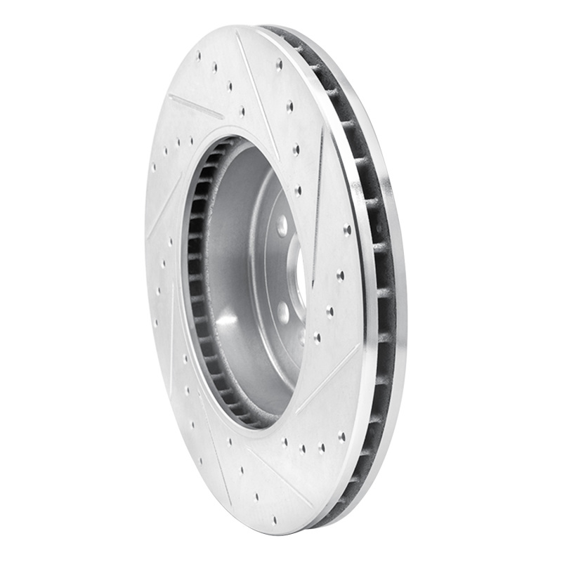 Picture of R1 17-25 BMW 530E Front Left Drilled & Slotted Silver Brake Rotor