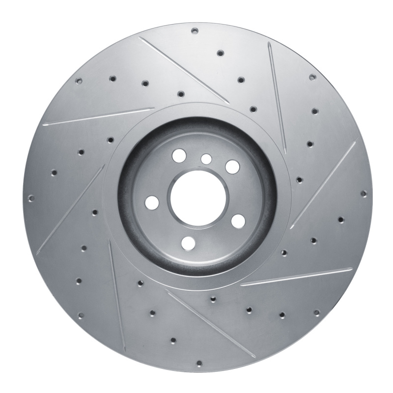 Picture of R1 17-25 BMW X6 Left Front Drilled & Slotted Silver Brake Rotor