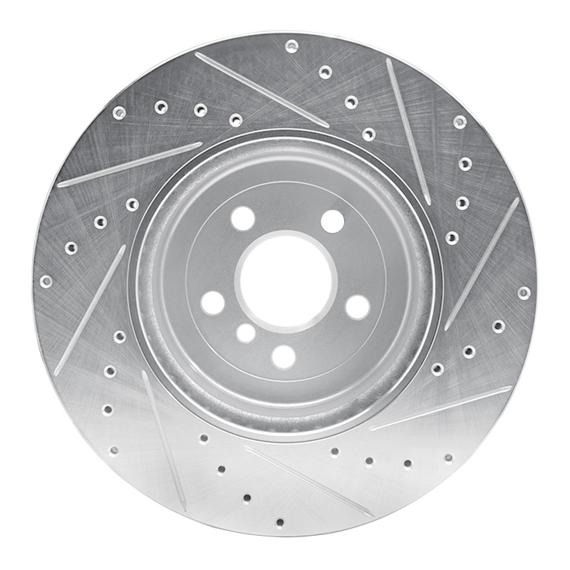 Picture of R1 17-25 BMW 530E Front Left Drilled & Slotted Silver Brake Rotor