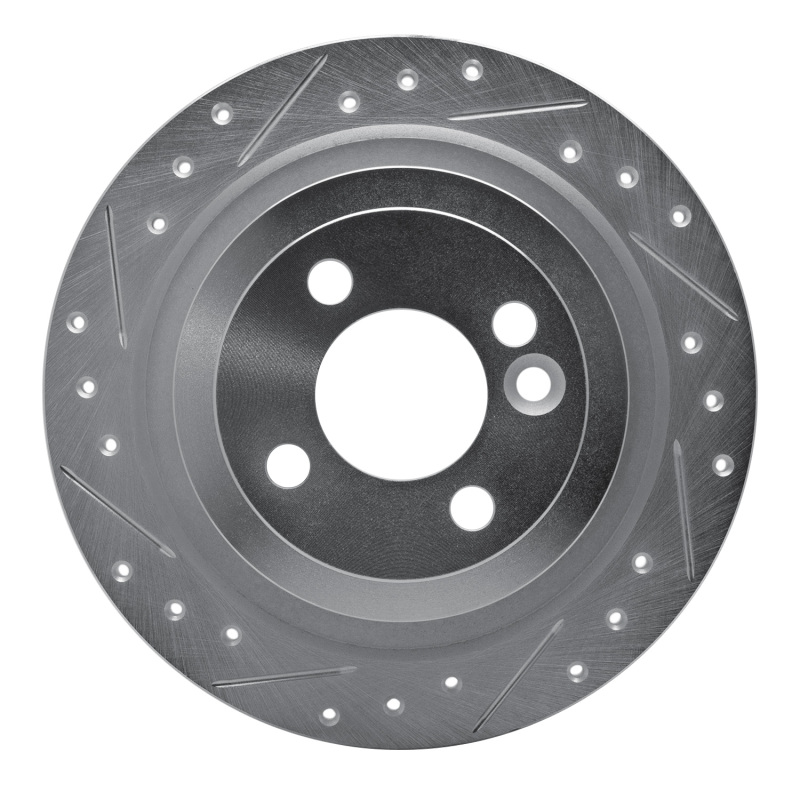 Picture of R1 09-14 Mini Cooper Clubman Rear Left Drilled & Slotted Silver Brake Rotor