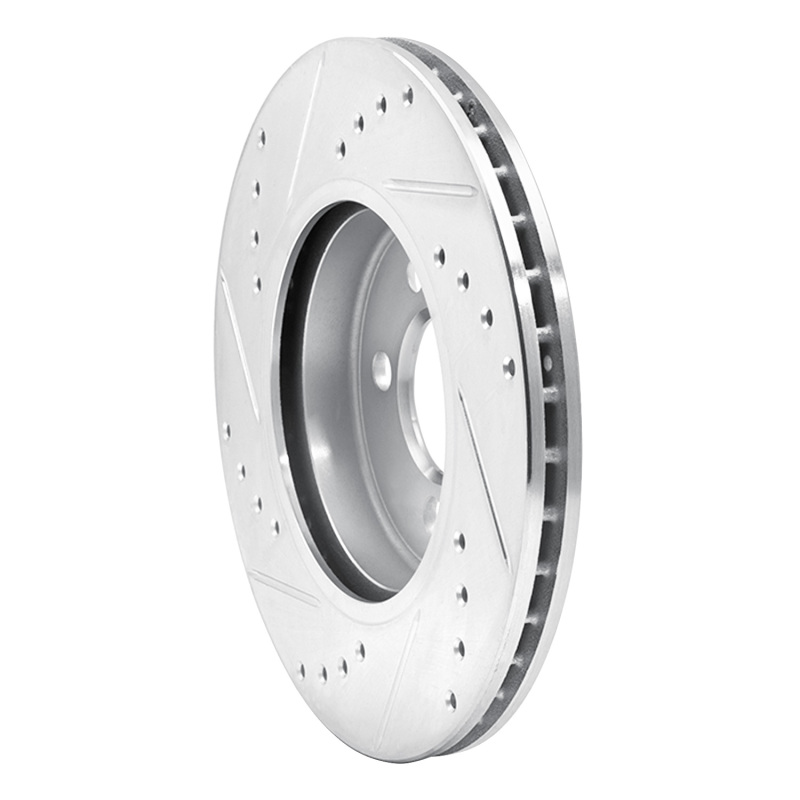 Picture of R1 07-15 Mini Cooper (Excl Clubman) Front Right Drilled & Slotted Silver Brake Rotor
