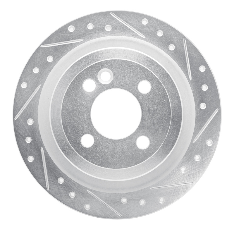 Picture of R1 09-14 Mini Cooper (Excl Clubman) Rear Right Drilled & Slotted Silver Brake Rotor