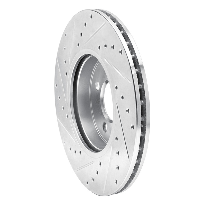 Picture of R1 02-06 Mini Cooper (Excl Clubman) Front Right Drilled & Slotted Silver Brake Rotor