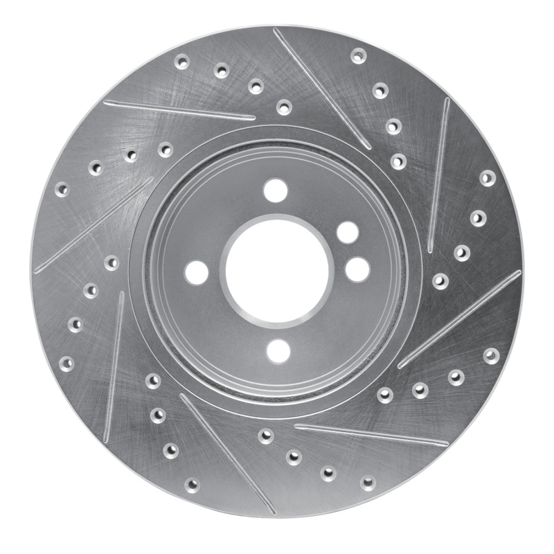 Picture of R1 02-06 Mini Cooper (Excl Clubman) Front Left Drilled & Slotted Silver Brake Rotor