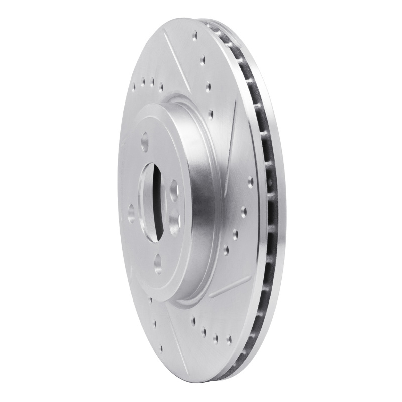 Picture of R1 07-15 Mini Cooper (Excl Clubman) Front Right Drilled & Slotted Silver Brake Rotor