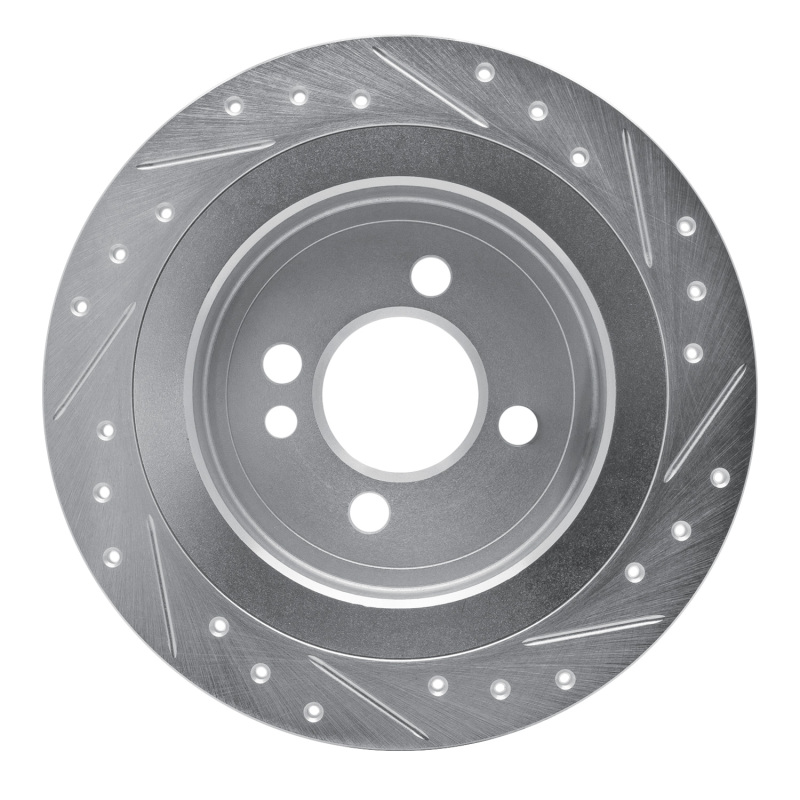 Picture of R1 09-14 Mini Cooper Clubman Rear Left Drilled & Slotted Silver Brake Rotor