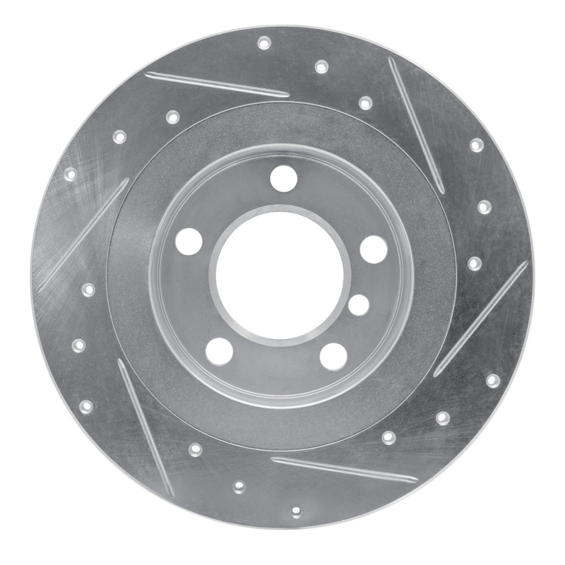 Picture of R1 13-16 Mini Cooper Countryman Rear Left Drilled & Slotted Silver Brake Rotor