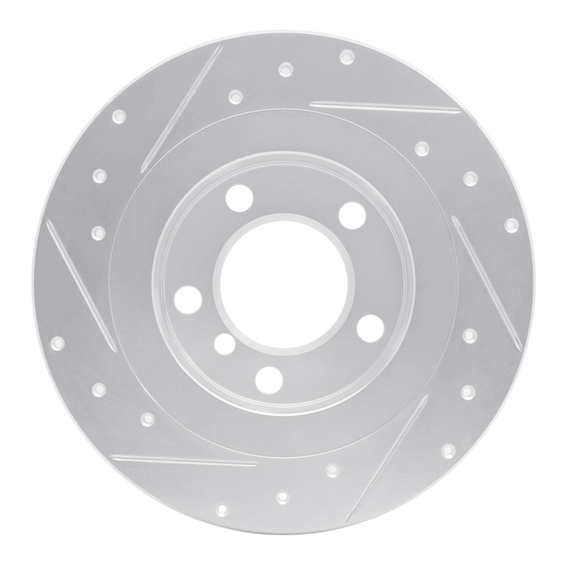 Picture of R1 13-16 Mini Cooper Countryman Rear Right Drilled & Slotted Silver Brake Rotor