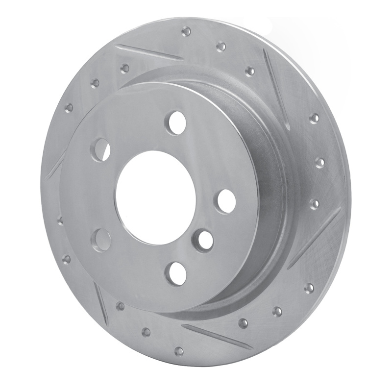 Picture of R1 14-24 Mini Cooper (Excl Clubman) Rear Right Drilled & Slotted Silver Brake Rotor