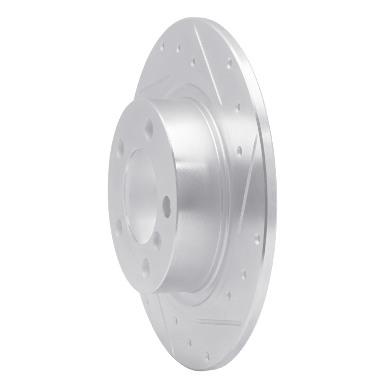 Picture of R1 13-16 Mini Cooper Countryman Rear Right Drilled & Slotted Silver Brake Rotor