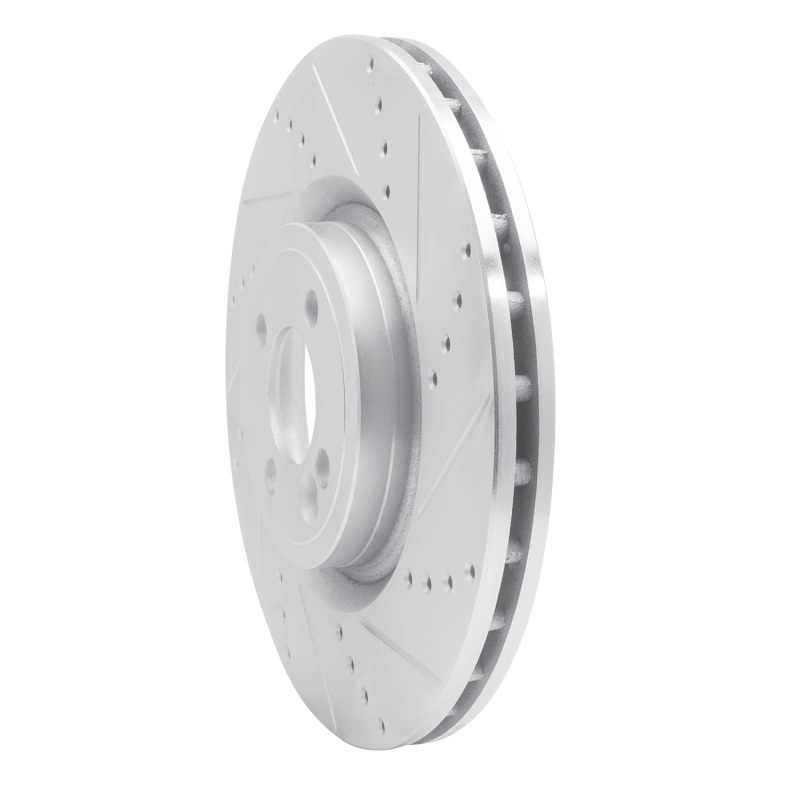 Picture of R1 13-13 Mini Cooper (Excl Clubman) Front Right Drilled & Slotted Silver Brake Rotor