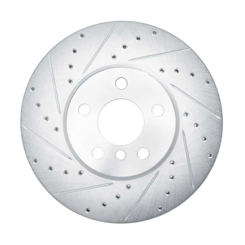 Picture of R1 16-24 Mini Cooper (Excl Clubman) Front Left Drilled & Slotted Silver Brake Rotor