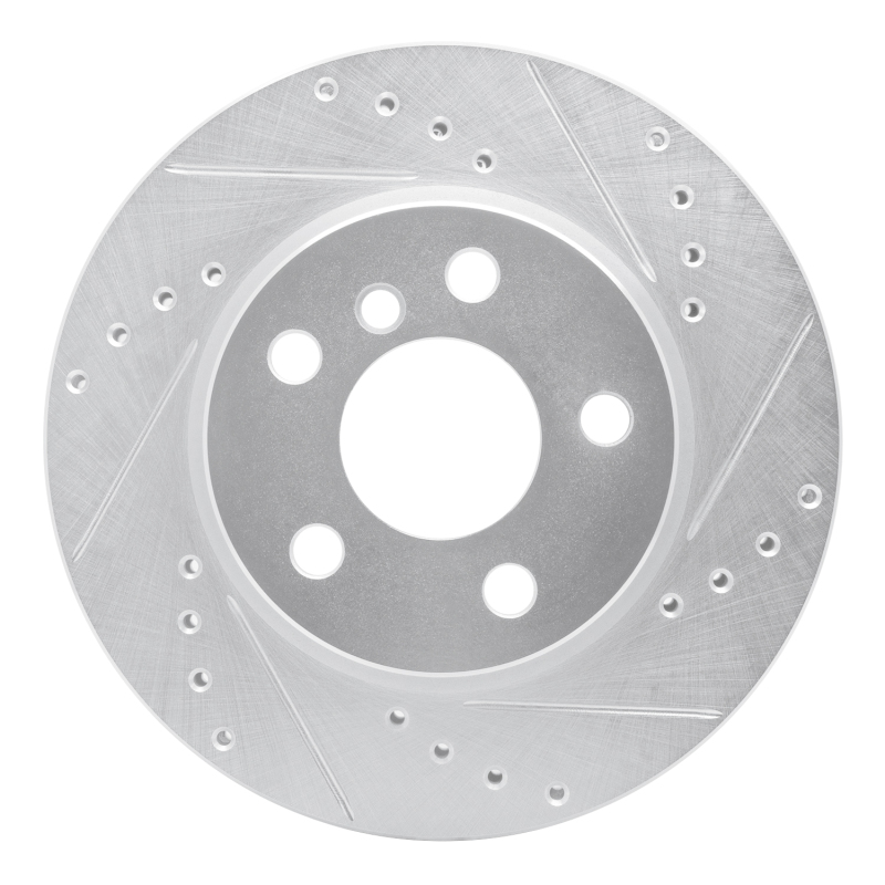 Picture of R1 14-24 Mini Cooper (Excl Clubman) Front Right Drilled & Slotted Silver Brake Rotor