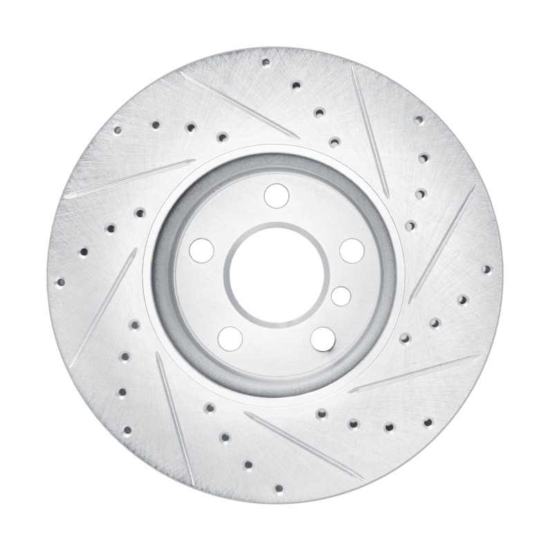 Picture of R1 16-24 Mini Cooper (Excl Clubman) Front Left Drilled & Slotted Silver Brake Rotor