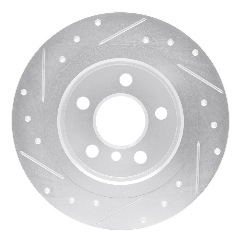 Picture of R1 14-25 BMW 220i (Mexico) Rear Right Drilled & Slotted Silver Brake Rotor