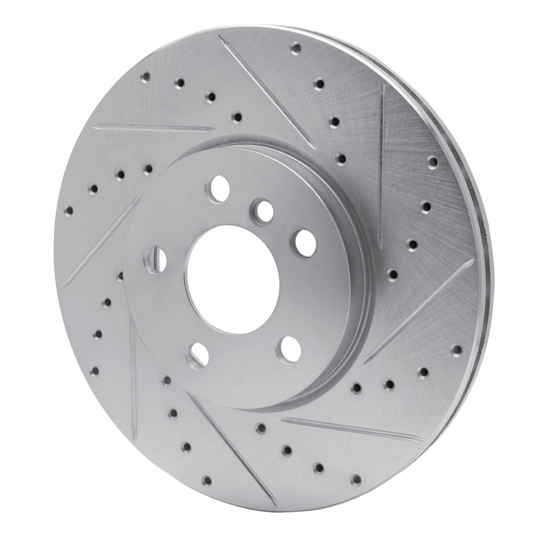 Picture of R1 16-24 Mini Cooper Clubman Front Right Drilled & Slotted Silver Brake Rotor