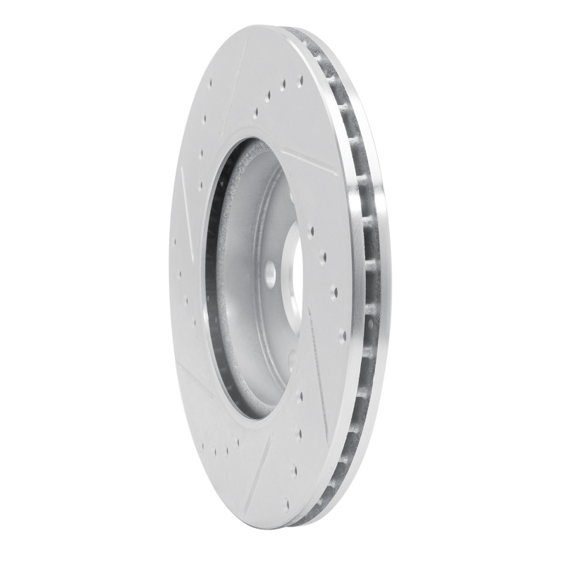 Picture of R1 14-21 Mini Cooper (Excl Clubman) Front Right Drilled & Slotted Silver Brake Rotor