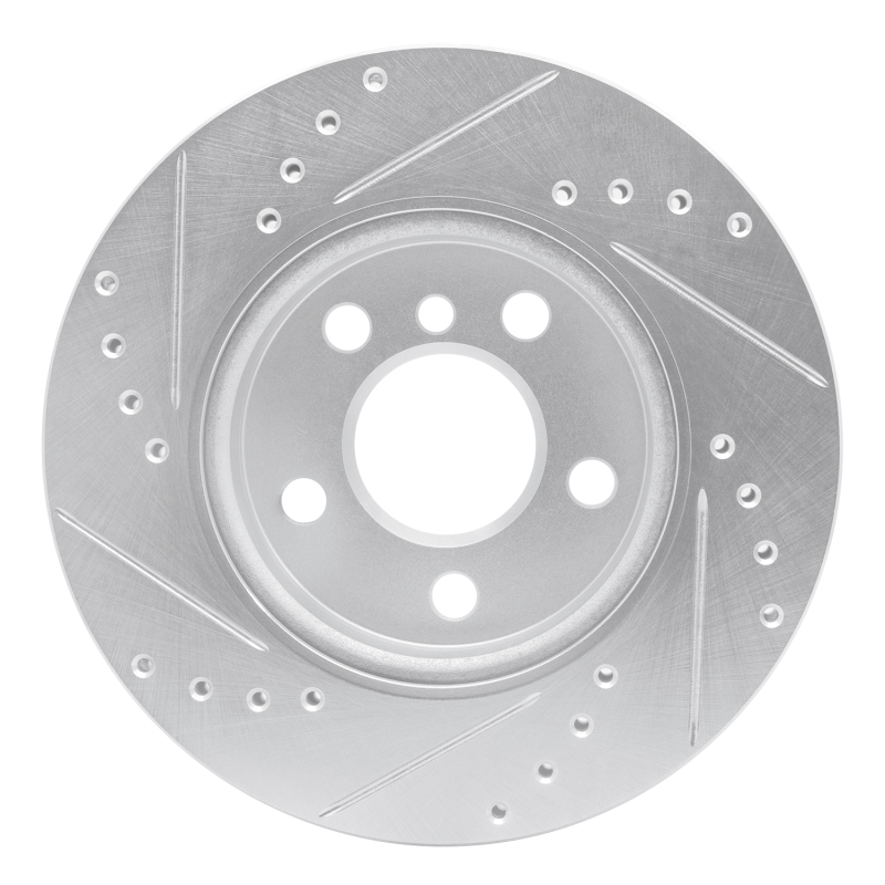 Picture of R1 14-24 Mini Cooper (Excl Clubman) Front Right Drilled & Slotted Silver Brake Rotor