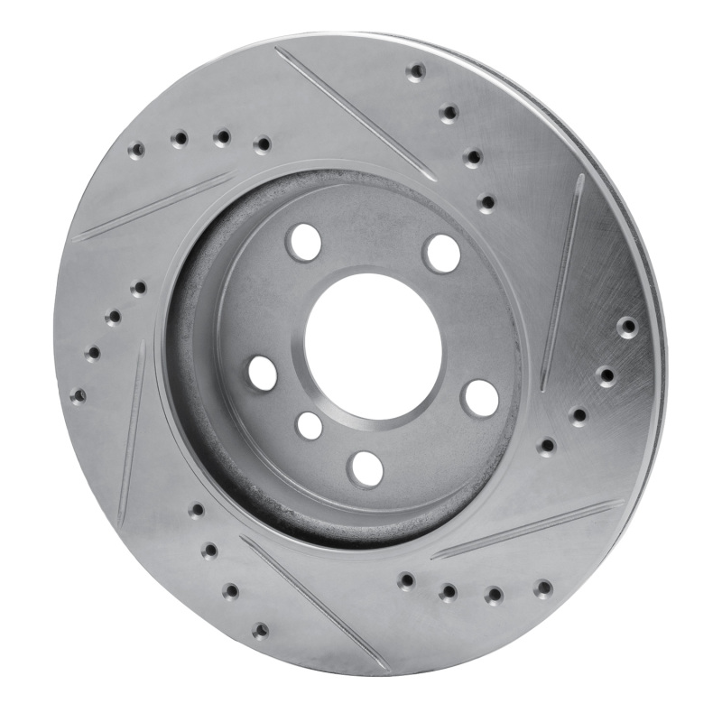 Picture of R1 14-24 Mini Cooper (Excl Clubman) Front Left Drilled & Slotted Silver Brake Rotor