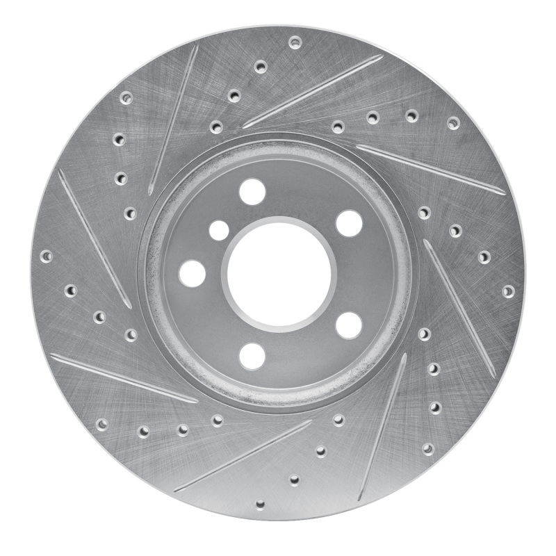 Picture of R1 16-24 Mini Cooper Clubman Front Right Drilled & Slotted Silver Brake Rotor