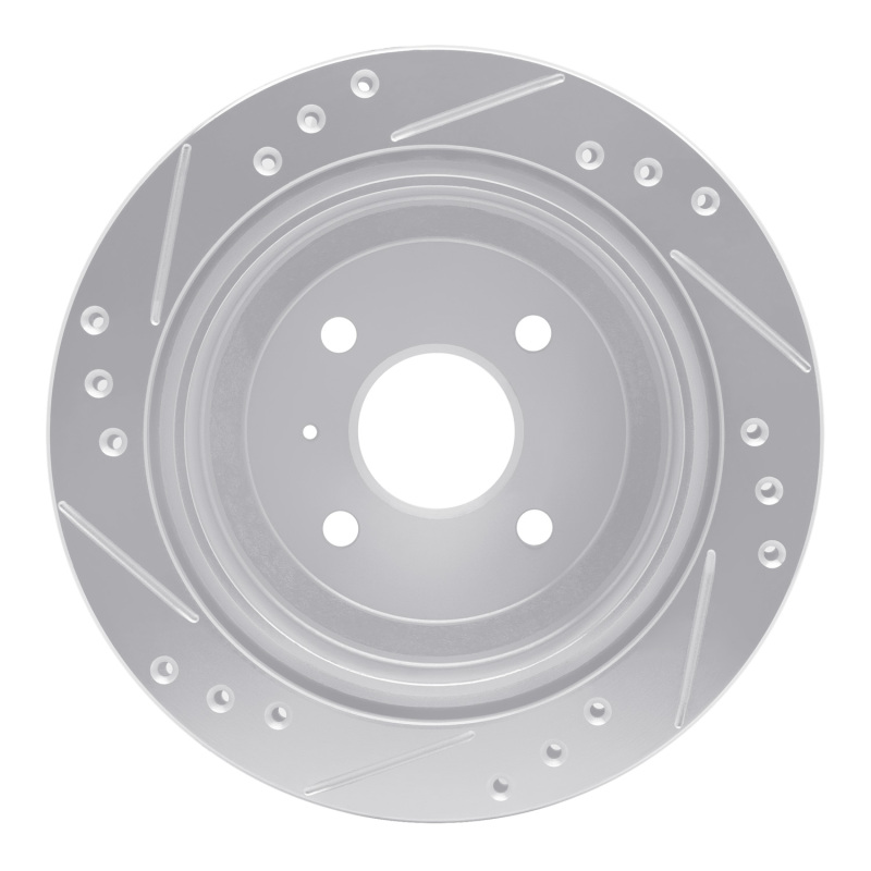 Picture of R1 83-89 Isuzu Impulse Rear Right Drilled & Slotted Silver Brake Rotor