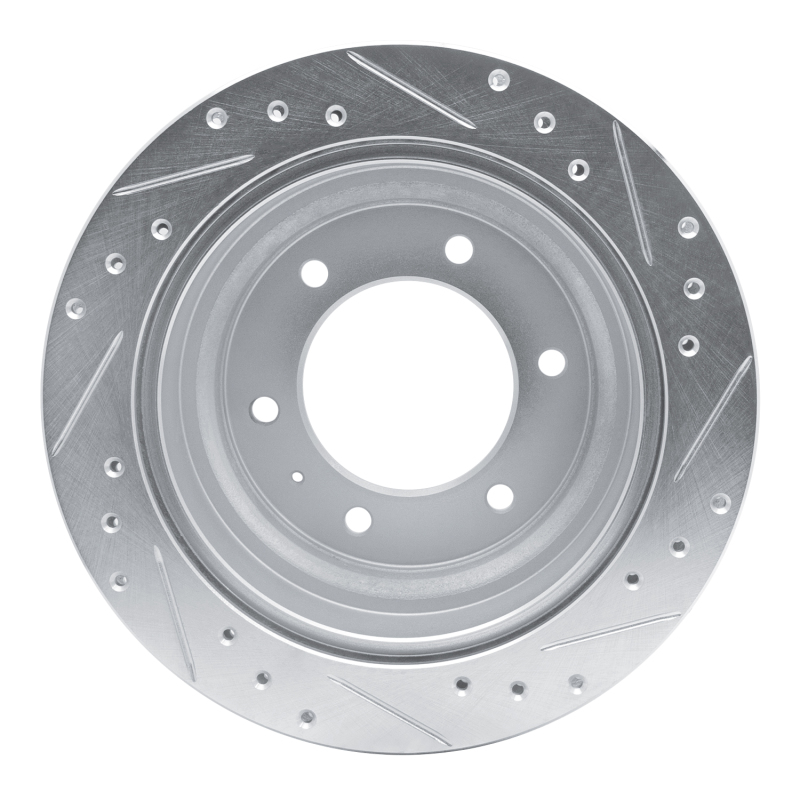 Picture of R1 92-04 Acura SLX Rear Left Drilled & Slotted Silver Brake Rotor