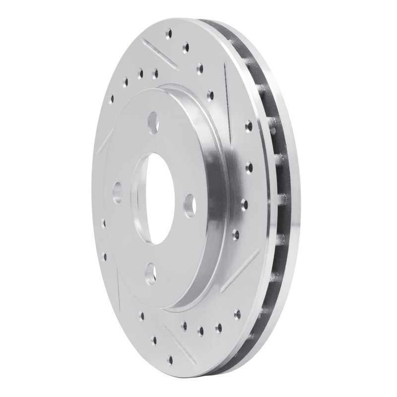 Picture of R1 81-87 Chrysler Town & Country Front Right Drilled & Slotted Silver Brake Rotor