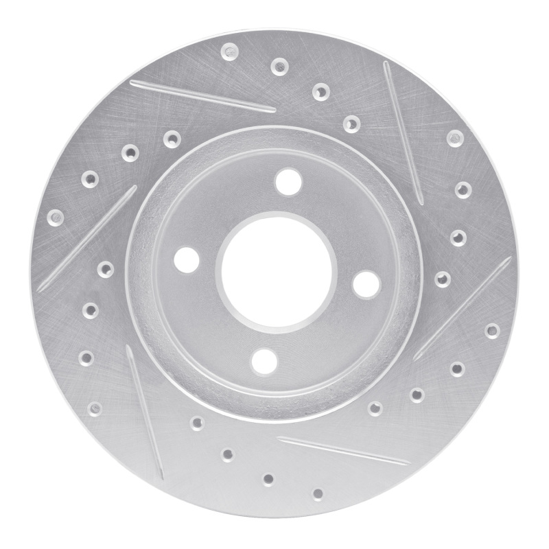 Picture of R1 83-88 Chrysler E CLASS Front Left Drilled & Slotted Silver Brake Rotor