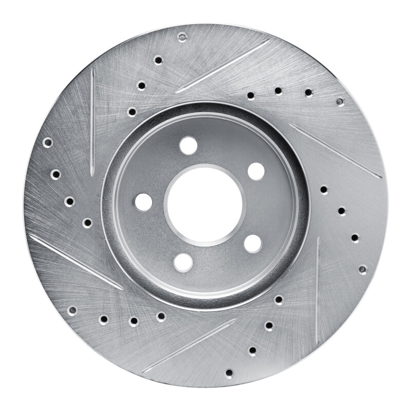 Picture of R1 89-95 Chrysler LeBaron Front Right Drilled & Slotted Silver Brake Rotor