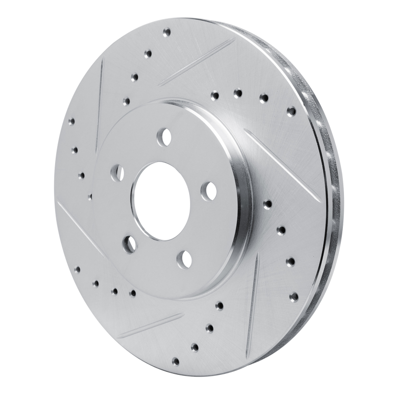 Picture of R1 89-95 Chrysler LeBaron Front Left Drilled & Slotted Silver Brake Rotor