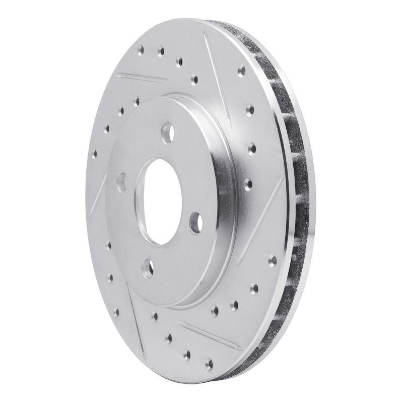 Picture of R1 83-88 Chrysler Executive Sedan Front Right Drilled & Slotted Silver Brake Rotor