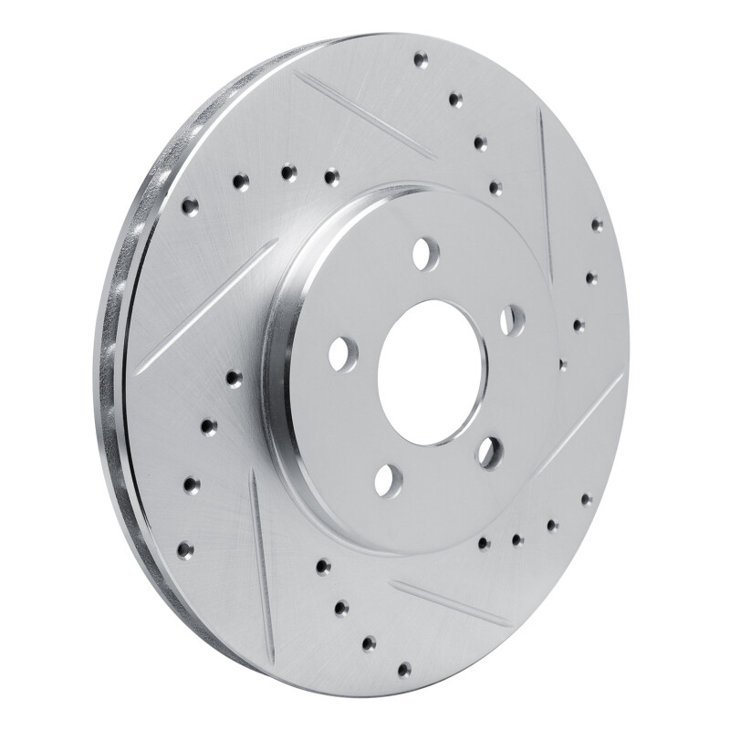 Picture of R1 89-95 Chrysler LeBaron Front Right Drilled & Slotted Silver Brake Rotor