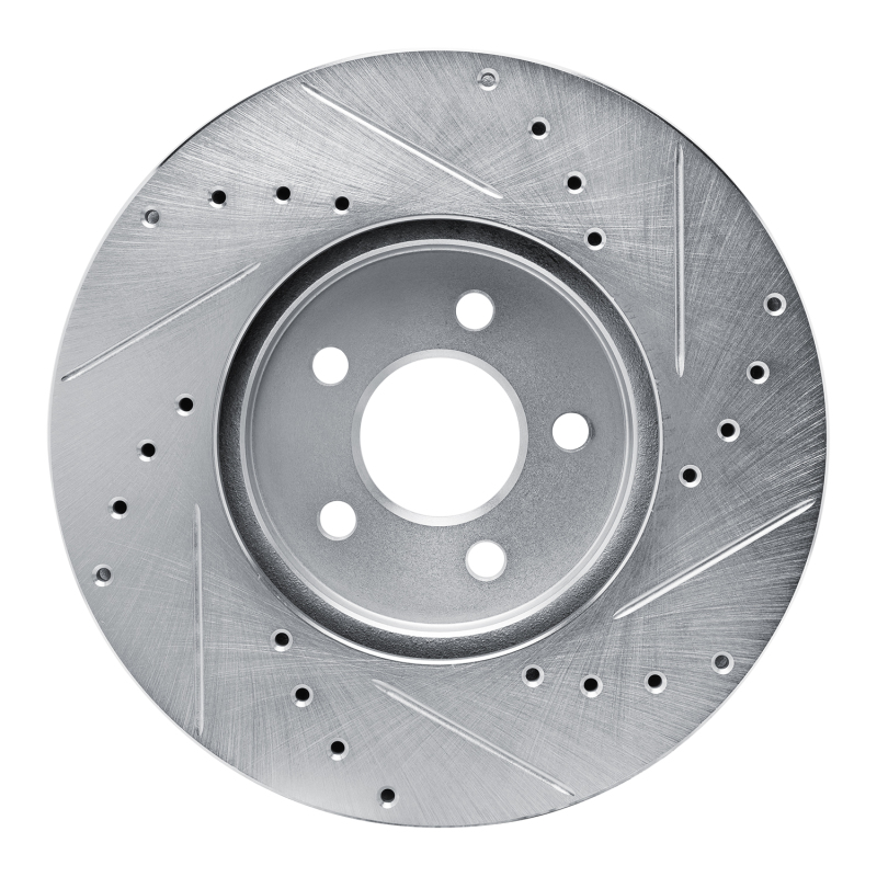 Picture of R1 89-95 Chrysler LeBaron Front Left Drilled & Slotted Silver Brake Rotor