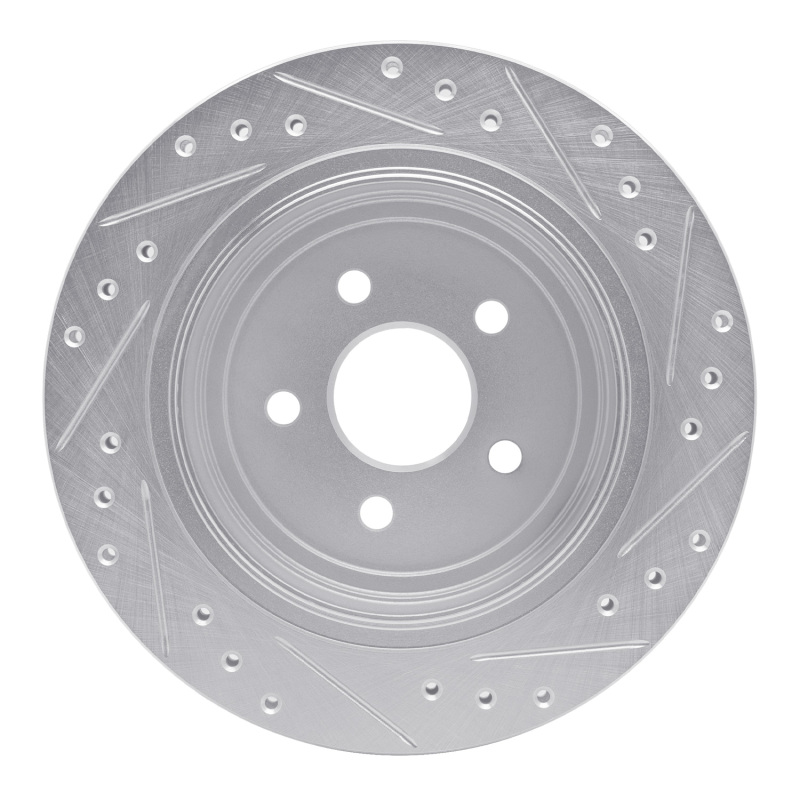 Picture of R1 89-95 Chrysler LeBaron Rear Left Drilled & Slotted Silver Brake Rotor