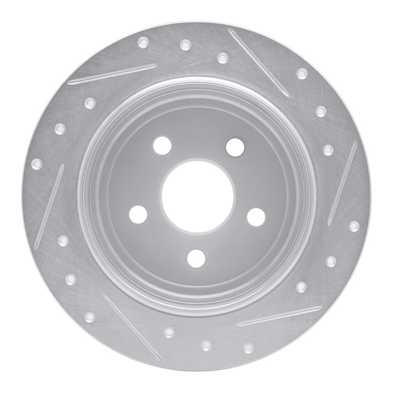 Picture of R1 95-07 Chrysler SEBRING Rear Left Drilled & Slotted Silver Brake Rotor