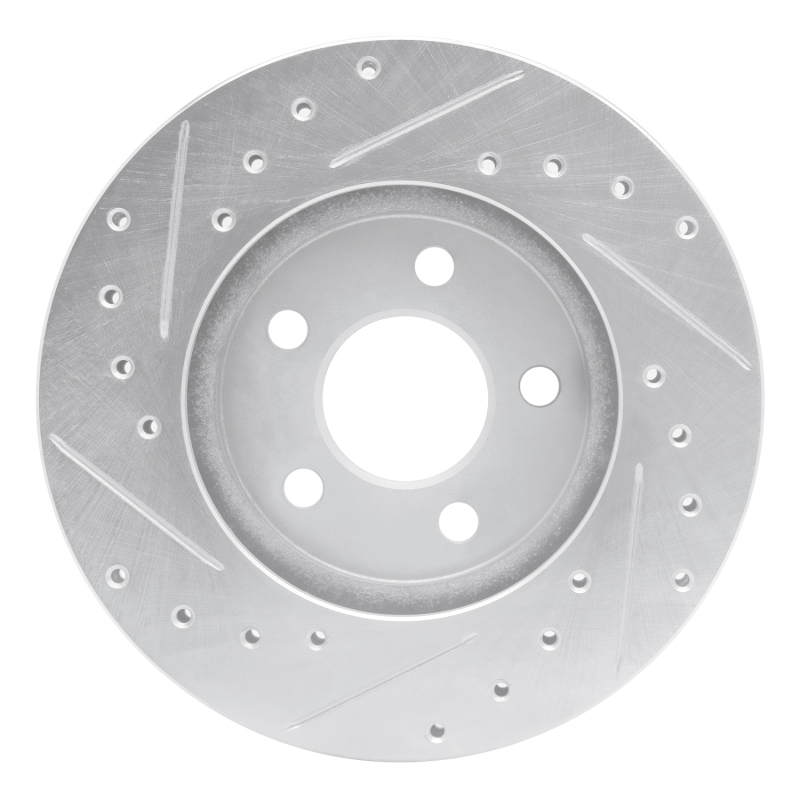 Picture of R1 95-00 Chrysler CIRRUS Front Right Drilled & Slotted Silver Brake Rotor