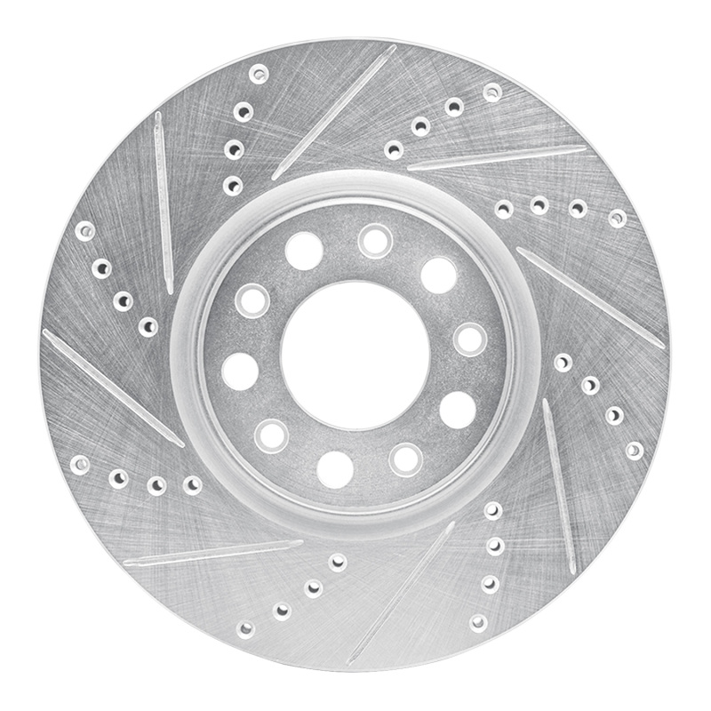 Picture of R1 13-23 Chrysler 200 Front Left Drilled & Slotted Silver Brake Rotor