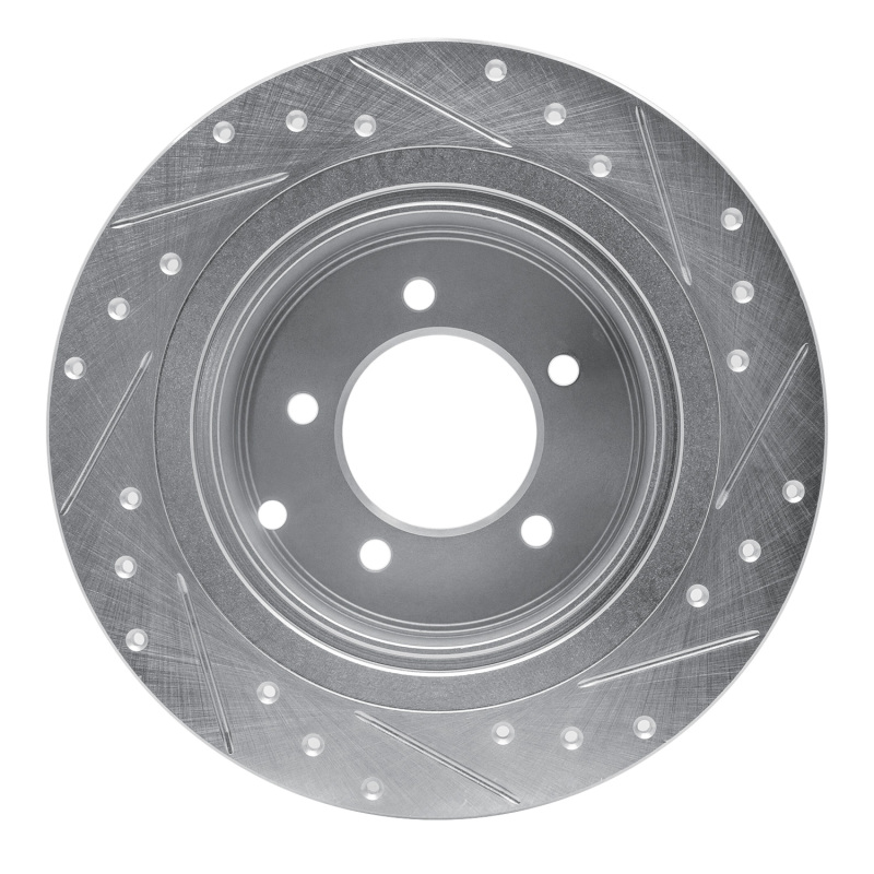 Picture of R1 07-17 Chrysler 200 Rear Left Drilled & Slotted Silver Brake Rotor