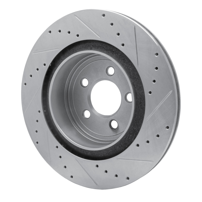 Picture of R1 06-23 Dodge Magnum Rear Left Drilled & Slotted Silver Brake Rotor