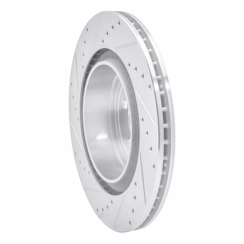 Picture of R1 06-23 Dodge Magnum Rear Right Drilled & Slotted Silver Brake Rotor