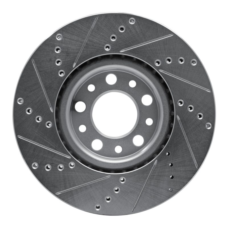 Picture of R1 13-23 Chrysler 200 Front Right Drilled & Slotted Silver Brake Rotor