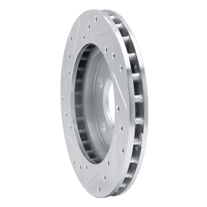 Picture of R1 85-89 Dodge ARIES Front Right Drilled & Slotted Silver Brake Rotor